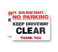 2 PACK - 140mm X 100mm No Parking Keep Driveway Clear Self Adhesive Stickers - Sign, Caution, Driveway Warning, Private Property SG169