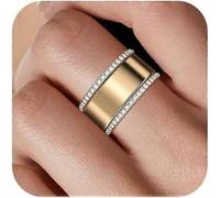2-Pack 14K Gold Plated Stacking Rings Compatible with Oura Ring Gen 4/Oura Ring Gen 3, Cubic Zirconia Simulated Diamond Stack Rings Compatibl