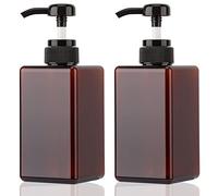 2 Pack 15.2oz/450ml Empty Pump Bottles Manjonzic Amber Lotion Dispensers