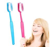 2 Pack 15.75x1.57 Inches Giant Toothbrush Props, Oversized Gag Novelty Bath Brushes, Red and Blue for Costume Accessory, Photo Shoots, Party Favors, Pet Grooming