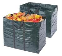 2 Pack 150L Large Garden Waste Bags Heavy Duty Reusable Green Refuse Sacks with 3 Handles Waterproof Tear Resistant Lawn and Leaf Storage Bags