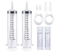 2 Pack 150ml Large Syringe with 100cm Tube, Plastic Syringes without Needle, for Oil or Glue Dispensing, Experiments, Pet Feeding, Plant irrigation Labor&Science Use