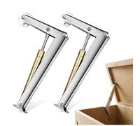 2 Pack 150N Gas Strut Spring Hinges - Soft Close Heavy Duty Lid Support with Hydraulic Slow Down, 15KG Lid Aupport Hinges for Toy Box Chest Bench Toolbox and Tatami Floor Door