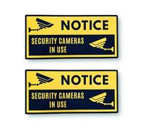 2 PACK - 155mm X 70mm Security Cameras In Use Notice Self Adhesive Stickers - Sign CCTV, Warning, Recording, Private Property, Surveillance SG156
