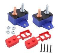 2 Pack 15A Auto Reset Circuit Breaker with Red Sheath for 12/24VDC Applications with Metal Mounting Brackets Auto Reset for Automotive