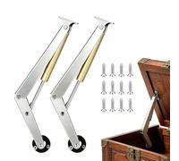 2 Pack 15KG Gas Strut Spring Hinges, 150N Heavy Duty Soft Close Hinges | For Wood & Heavy Lids - Gas Strut Hydraulic Hinges for Toy Box, Chest, Toolbox (Slow Close, Stay Open, Anti-Slam)