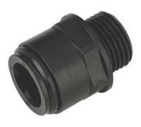 2 Pack - 15mm X 1/2" Bsp Black Straight Adapter - Air Ring Main Pipe Male Thread