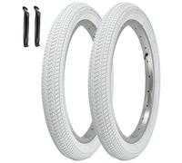 2 Pack 16/18/20 x 2.125 Bike tire White Color 16/18/20 Inch Bike tire Kids Folding Replacement Bicycle Tires Fits Most Kids Bikes and BMX Tires (16x2.125)