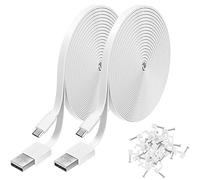 2 Pack 16.4FT Power Extension Cable for WyzeCam,WyzeCam Pan,KasaCam Indoor,NestCam Indoor, Blink,Amazon Cloud Cam, USB to Micro USB Durable Charging and Data Sync Cord (White)