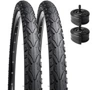 2 Pack 16" Bike Tyre 16 X 1.75 47-305 Black and 2 Pack Bike Tubes 16 X 1.5/1.75" AV33mm Schrader Valve Compatible with 16" Bike Tyre and Tubes