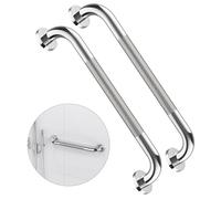2 Pack 16 Inch Anti Slip Shower Grab Bar Handle, ZUEXT Chrome Stainless Steel Bathroom Grab Bar, Knurled Bathroom Balance Bar,Safety Hand Rail Support,Handicap Elderly Injury Senior Assist Bath Handle