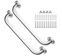2 Pack 16 Inch Shower Grab Bar, iMomwee Satin Brushed Nickel Stainless Steel Bathroom Grab Bar Handle,Shower Balance Bar, Safety Hand Rail Support, Handicap Elderly Senior Assist Handle (1" Diameter)