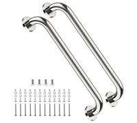 2 Pack 16 Inch Shower Grab Bar, ZUEXT Chrome Stainless Steel Bathroom Grab Bar, Shower Handle, Bathroom Balance Bar, Safety Hand Rail Support - Handicap, Elderly, Injury, Senior Assist Bath Handle