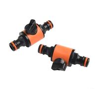 2-Pack 16 mm Garden Hose In-Line Tap Valve Connector with Quick Coupler, ABS+TPR, for Low-Pressure Irrigation, Watering, Lawn & Car Wash