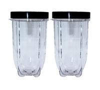 2 Pack 16 Ounce Tall Cup with Black Jar Lid，Compatible for Magic，Bullet Blender Juicer 250W MB1001 Parts