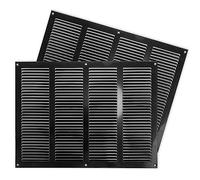 2-Pack 16" x 12" Inch / 400 x 300 mm Black Air Vent Cover - Steel Return Air Grilles - for Ceiling and Sidewall - HVAC - with Insect Protection Screen (15.74 x 11.81 Inch, Black)