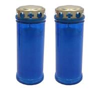 2 Pack - 16cm Grave Candle | Blue Windproof Mourning Light Memorial Graveside Memorial Cemetery Grave Graveyard Decoration - Approx 72 Hour Burn time 5702