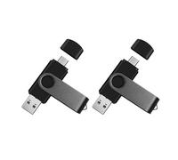2-Pack 16GB Dual USB Flash Drive 2.0 - USB C & USB A 2-in-1 Thumb Drive for PC, Type C Phones,External Memory Stick for Photos/Videos