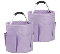 2-Pack 17L Foldable Cleaning Caddy, Water Repellent Tool Basket, Purple