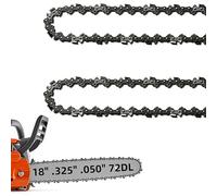 2 Pack 18 Inch Chainsaw Chain .325" Pitch .050'' Gauge 72 E Drive Links, 18-Inch Replacement Chains Fits Husqvarna 440 445, Echo Craftsman and More