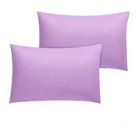 2 Pack 1800 Brushed Microfibre Pillowcase King Size Wrinkle, Fade, Stain Resistant, Lilac/Purple Pillowcases Covers
