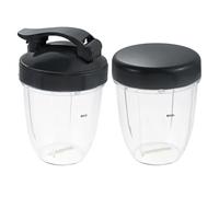 2 Pack 18oz Replacement Cups, Compatible for NutriBullet, 600W 900W Blender Cups with Flat Lid & Flip Top to-Go Lid, Dishwasher Safe Smoothie Cup