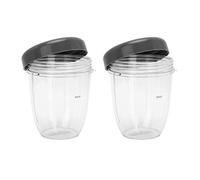 2 Pack 18oz Replacement Cups & Flat Lids with Seals for NutriBullet 600W 900W Blender