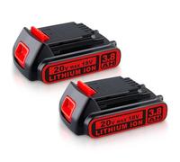 2 Pack 18V 3.8Ah Replacement Battery for Black+Decker LBXR20 Cordless Strimmer Hedge Trimmer Drill, Compatible with BL2018 LB20 LBX20 GTC1850L20 STC1820 LST201 BDCDMT120