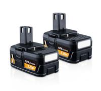 2 pack 18V 5.0Ah P108 Lithium Ion Battery replacement for Ryobi 18V Battery P108 RB18L50 RB18L40 RB18L25 RB18L20 RB18L15 RB18L13 P102 P103 P104 P105 P106 P107, Compatible with Ryobi 18V Power Tools