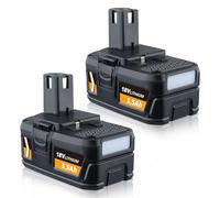 2 pack 18V 5.5Ah P108 Lithium Ion Battery replacement for Ryobi 18V Battery P108 RB18L50 RB18L40 RB18L25 RB18L20 RB18L15 RB18L13 P102 P103 P104 P105 P106 P107, Compatible with Ryobi 18V Power Tools