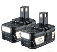 2 Pack 18V 5.5Ah P108 Replacement Battery for Ryobi 18V Battery Compatible for Ryobi BPL-1815 BPL-1820G BPL1820 BPL18151 P102 P107 Cordless Power Tool with Indicator light