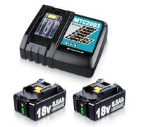 2 Pack 18V 5.5Ah Replacement for Makita BL1850B Battery & DC18RC 14.4-18V 3A Charger Compatible with Makita 18V Li-ion Battery BL1850B BL1830 BL1860 BL1840