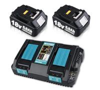 2 Pack 18V 5.5Ah Replacement for Makita BL1850B Battery & DC18RD 3.5A 14.4-18V Charger Compatible with Makita 18V Li-ion Battery BL1850B BL1830 BL1840 BL1860