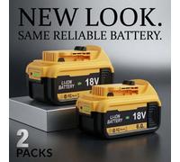 2 Pack 18V 6.0Ah Li Ion Slide Batteries Compatible With Dewalt Dcb184, Dcb184 Xj, Dcb182