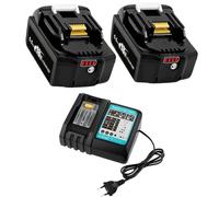 2 Pack 18V Replacement Battery for Makita Battery 5.5 Ah with Charger Replace DC18RC Compatible with BL1860B BL1850B BL1830B for DMR108 DMR110 DMR107 More Radio Battery