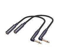 2-Pack 1FT 1/4 Inch Right Angle TS Male to 1/4 Inch TS Female Adapter, 6.35mm 1/4" Mono Connector for Bottom Plug Guitar/V-Shape Guitar/Front Facing Jack Guitar