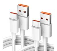[2 Pack,1m+2m]120W Type-c Hypercharge charger cable for Xiaomi MIX Flip 17 15 14 13 Pad Redmi Note 15 14 13 A5 Turbo fast charging wire for POCO F8 F7 M7 C71 X6 USB A to Type-c charger cord 6A 90W 67W