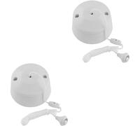 2 PACK 1m Pull Cord Ceiling Light Switch 10A 230V White Plastic 2 Way Bathroom Lighting Switch with 76mm Round Rose