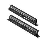 2 Pack 1U 19-Inch Cable Management Horizontal Rack Mount - Metal Cable Organizer for Server Rack, 19" Network Rack, Black, Includes Mounting Screws