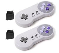 2 Pack 2.4GHz Wireless Controller for Original SNES Console, kiwitatá Rechargeable Remote Wireless Gamepad Controller for SNES Super Entertainment System-7 Pin Connector