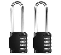 2 Pack 2.6 Inch Long Shackle Combination Padlock, 4 Digit Resettable Outdoor Waterproof Padlock, Combo Lock for School, Gym or Sports Locker, Employee Locker, Fence, Gate,Toolbox, Case, Hasp Storage