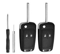 2 Pack 2 Buttons Replacement Car Key Fob Case,Car Key Cover Repair Kit | Compatible with Opel,Vauxhall,Insignia,Astra,Meriva,Zafira,Mokka,Adam,Corsa,Chevrolet,CarKey Remote Control Shell Case Cover