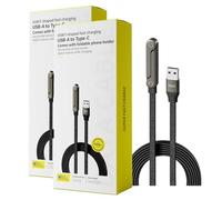 2 Pack 2-En-1 Invisible Stand Charging Cable, 5 Ft 65W Fast Charging Stand Data Cable with Bendphone Accessories, Sideways Phone Charger for Smartphones, Tablets, Laptops, Game Devices (A-C)