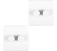 2 PACK 2 Gang Dimmer Switch 2 Way LED SCREWLESS MATT WHITE Light Dimming Wall