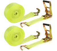 2 Pack 2 Inch Ratchet Straps Heavy Duty 20ft Tie Down Straps Ratchet with Double J Hook, 8000 LBS Break Strength, Cargo Ratchet Straps for Truck, Trailers, Motorcycles, Kayaks, Car Roof
