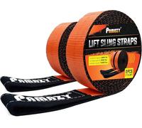 2 Pack 2”x10FT Supper Sturdy Lift Sling Straps, 18800 Pound Capacity Heavy Duty Eye-Eye Nylon Strap for Hoist, 2-Ply Twist Eye Polyester Rigging Straps, Tree Saver Recovery Straps Web Sling Winch