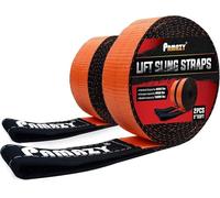 2 Pack 2”x3FT Supper Sturdy Lift Sling Straps, 18800 Pound Capacity Heavy Duty Eye-Eye Nylon Strap for Hoist, 2-Ply Polyester Rigging Straps, Tree Saver Recovery Straps Web Sling Winch