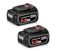 2-Pack 20 V 7.0 Ah Batteries Replacement for DeWalt 20V MAX Battery DCB200 DCB204 DCB206 DCB206-2 DCB201 DCB203 DCB181 DCB180 Series Cordless Power Tools with LED Battery Indicator