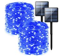 2-Pack 200 LED Solar Fairy Lights Outdoor, Upgraded Oversize Lamp Beads & Super Bright Solar String Lights Outoor, 8 Modes Solar Lights for Garden Patio Decorations(Blue)
