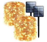 2-Pack 200 LED Solar Fairy Lights Outdoor, Upgraded Oversize Lamp Beads & Super Bright Solar String Lights Outoor, 8 Modes Solar Lights for Garden Patio Decorations